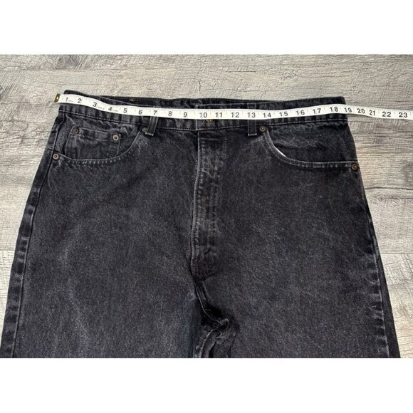 Vintage Levis 554 Denim Jeans Mens 38x30 Black Relaxed Baggy Distressed USA 90s - Picture 12 of 14